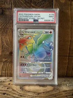 Pokemon TCG Charizard Vstar Brilliant Stars 174/172 Secret Rare PSA 9 Mint. - Image 1