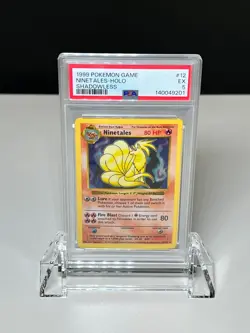 1999 Pokemon Base Set Ninetales Holo Shadowless 12/102 PSA 5 EX Vintage - Image 1