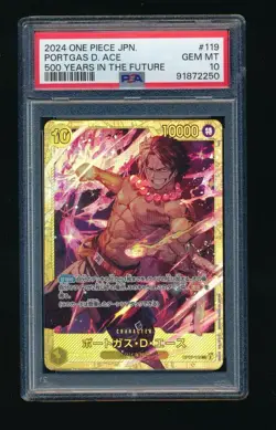 PSA 10 GEM MINT Portgas D. Ace OP07-119 500 Years Future One Piece Japanese SEC - Image 1