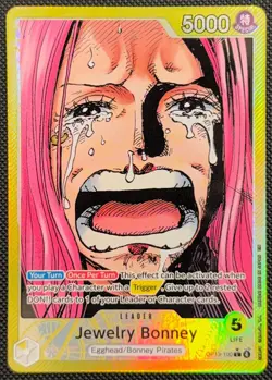 One Piece Tcg Jewelry Bonney OP13-100 Alt Art Leader English - Near Mint - Image 1