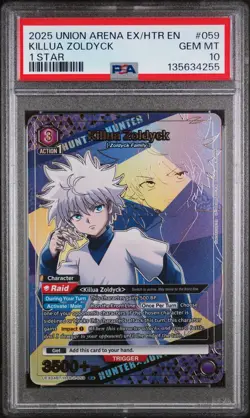 2025 Killua Zoldyck UNION ARENA HXH HTR-2-059 1 Star ENGLISH PSA 10 - Image 1