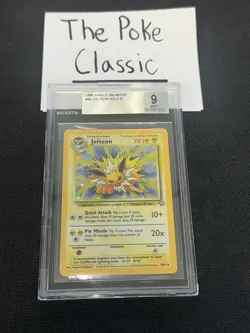 Beckett 9 MINT Jolteon 1999 Jungle 4/64 Holo Pokemon Card - Image 1