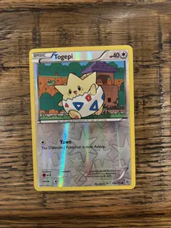 Togepi 102/135 Reverse Holo Raw Pokemon Plasma Storm Card Nm - Image 1