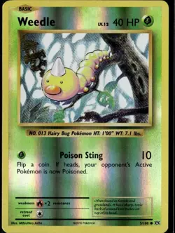 Weedle Common XY Evolutions 5/108 Grass Reverse Holo Pokemon Card - Image 1