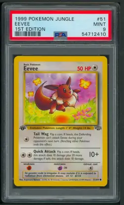Pokemon 1st Edition Jungle Eevee 51/64 PSA 9 - Image 1