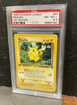 1999 Pokemon Pikachu 1st Edition Jungle PSA 8.5 LOW POP 43 Graded NM-MT Card #60 - Image 1
