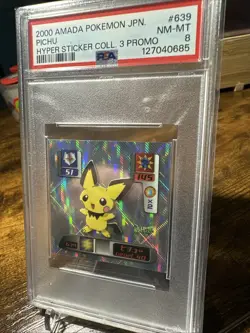 2000 Pokemon Japanese Amada Hyper Collection 3 Promo #639 Pichu PSA 8 - Image 2