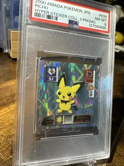 2000 Pokemon Japanese Amada Hyper Collection 3 Promo #639 Pichu PSA 8 - Image 3