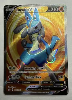 Lucario V SWSH213 : Sword & Shield Full Art Black Star Promo Holo Pokemon TCG - Image 1