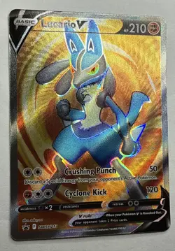Lucario V SWSH213 : Sword & Shield Full Art Black Star Promo Holo Pokemon TCG - Image 2