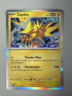 Pokemon TCG * SV Twilight Masquerade * 65/167 Zapdos Holo Rare * FRESH PK - Image 1