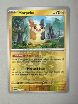Pokemon TCG * SV Twilight Masquerade * 72/167 Morpeko REVERSE HOLO Uncommon * NM - Image 1