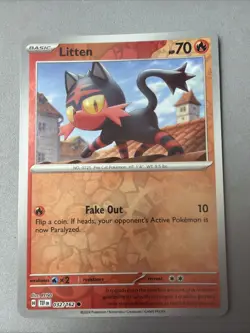 Pokemon TCG * SV Temporal Force * 32/162 Litten REVERSE HOLO Common * FRESH PK - Image 1