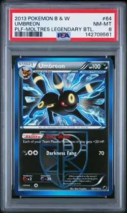 2013 Pokemon B&W Plasma Freeze UMBREON #64/116 PSA 8 - Image 1