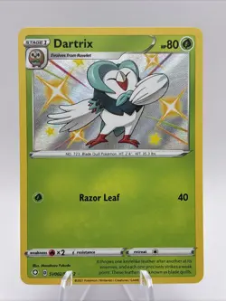 Pokemon Dartrix Shiny Holo Rare Shining Fates: Shiny Vault SV002/SV122 NM - Image 1