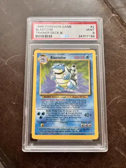 1999 POKEMON BASE SET TRAINER DECK B #2 BLASTOISE PSA 9 - Image 1