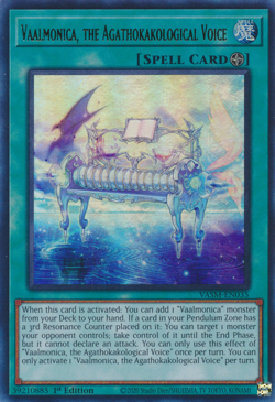 YUGIOH VAALMONICA, THE AGATHOKAKOLOGICAL VOICE ULTRA 1ST NEAR MINT VASM-EN036 - Image 1