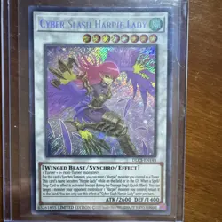 Yu-Gi-Oh! Cyber Slash Harpie Lady DLCS-EN148 Secret Rare Holo Limited Ed - Image 1