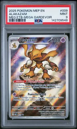 Pokemon Alakazam TCG Mega Evolution ETB Promo Card Psa 9 - Image 1