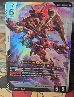 Gundam Card Game GD01 GD01-066 Justice Gundam LR - English - Image 1