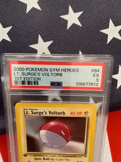 PSA 2000 1ST EDITION Pokemon Gym Heroes, Lt. Surges Voltorb #84 SHARP CARD - Image 3
