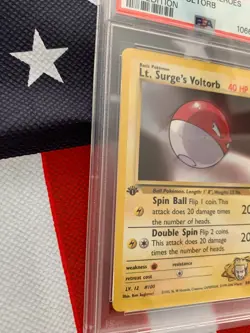 PSA 2000 1ST EDITION Pokemon Gym Heroes, Lt. Surges Voltorb #84 SHARP CARD - Image 4