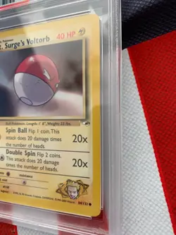 PSA 2000 1ST EDITION Pokemon Gym Heroes, Lt. Surges Voltorb #84 SHARP CARD - Image 5