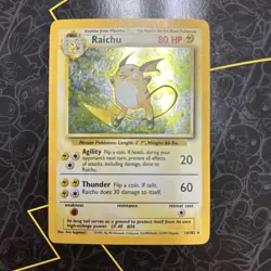 Raichu 14/102 1999 WOTC Pokemon: Base Set Holo Rare Vintage Card - Image 1