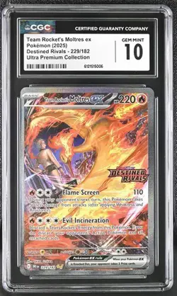 Team Rockets Moltres EX [Destined Rivals Stamped] Card 229/182 Gem MT CGC 10 - Image 1