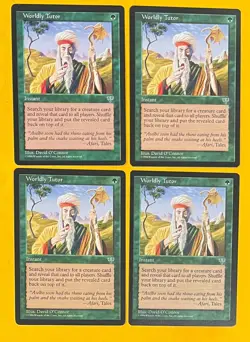 MTG WORLDLY TUTOR (x4) Mirage (OldManMTG 010-324) - Image 1