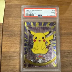 2000 Topps Chrome Pokemon Pikachu TV Ultra Rare PSA 9 MINT #25 - Image 1