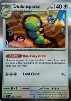 DUDUNSPARCE - RARE HOLO - TEMPORAL FORCES - POKEMON CARD - 129/162 - Image 1