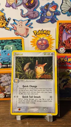 Pokemon TCG Furret 22/109 Team Rocket Returns Reverse Holo - moderately played - Image 1