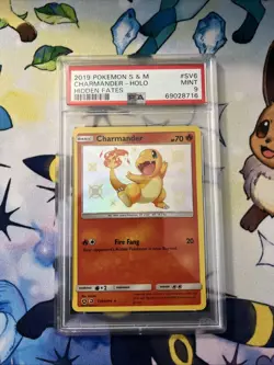 Pokemon 2019 Sun & Moon Hidden Fates PSA 9 Shiny Charmander - Image 1