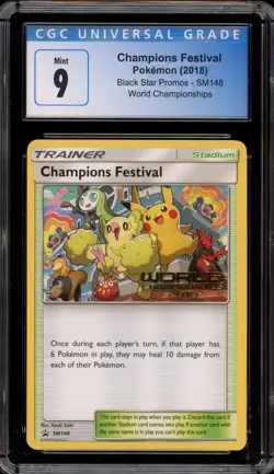 Pokemon Champions Festival 2018 World Championships Promo SM148 CGC 9 Mint - Image 1