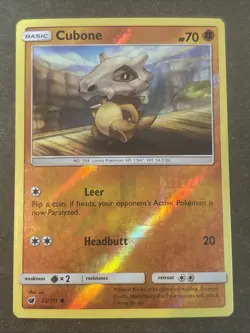 Cubone 52/111 Sm-Crimson Invasion Reverse Holo Pokemon TCG LP - Image 1