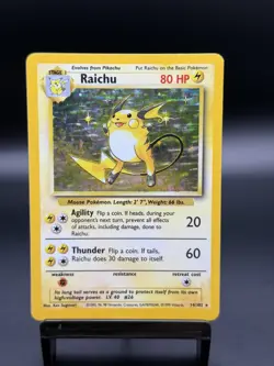 Pokemon TCG Raichu Base Set 14/102 Unlimited Holo Rare NM/LP - Image 1