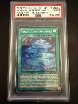Yu-Gi-Oh! PSA 9 Primeval Planet Perlereino POT-EN060 Secret 1st Edition Mint - Image 1