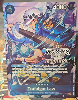 One Piece ccg Trafalgar Law Op07-047 Regionals 2025 finalist stamped - Image 1