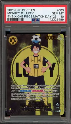 One Piece CCG Monkey.D.Luffy BVB X One Piece Match Day '25 ST13-003 PSA 10 - Image 1