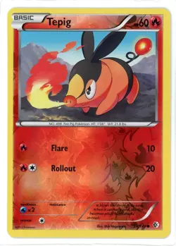 Tepig Reverse Holo 24/149 Boundaries Crossed Pokemon Card - Image 1
