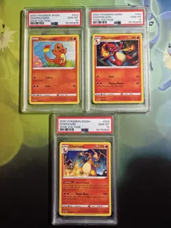 Pokemon - Charmander Charmeleon Charizard Vivid Voltage PSA 10 Sequential Set - Image 1