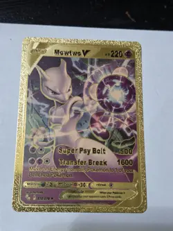 Mewtwo V 030/078 🔥 Pokemon Gold Foil Card Fan Art 🔥 - Image 1