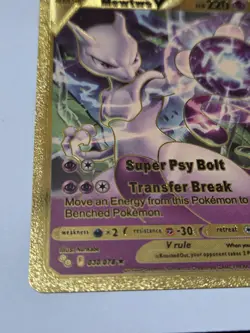 Mewtwo V 030/078 🔥 Pokemon Gold Foil Card Fan Art 🔥 - Image 2