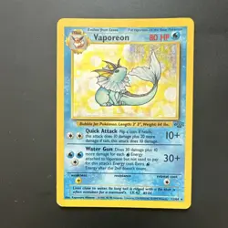 Nintendo Pokemon Vaporeon Jungle Holo Rare 12/64 80 HP Aqua Card 1999 - Image 1