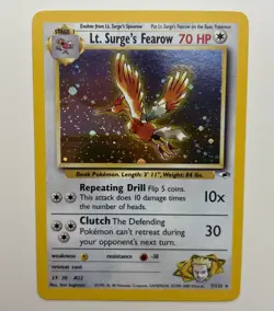 2000 Pokemon Gym Heroes Lt. Surge's Fearow 7/132 Holo Rare NM Wizards WOTC #7 - Image 1
