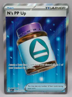 Pokemon N's PP Up Trainer-Item Full Art Foil Rare Card 262/217 - Image 1