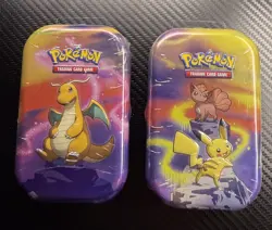 Dragonite and Pikachu/Vulpix Pokemon TCG Kanto Power Mini Tins - Image 1