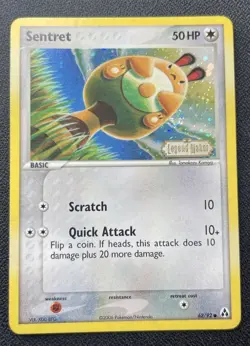 Pokemon Sentret 62/92 Reverse Holo Stamped EX Legend Maker LP / MP SWIRL(S) 💫 - Image 1