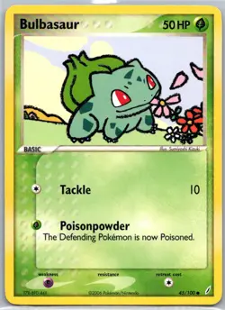 Pokemon TCG Bulbasaur 45/100 Crystal Guardians LP - Image 1